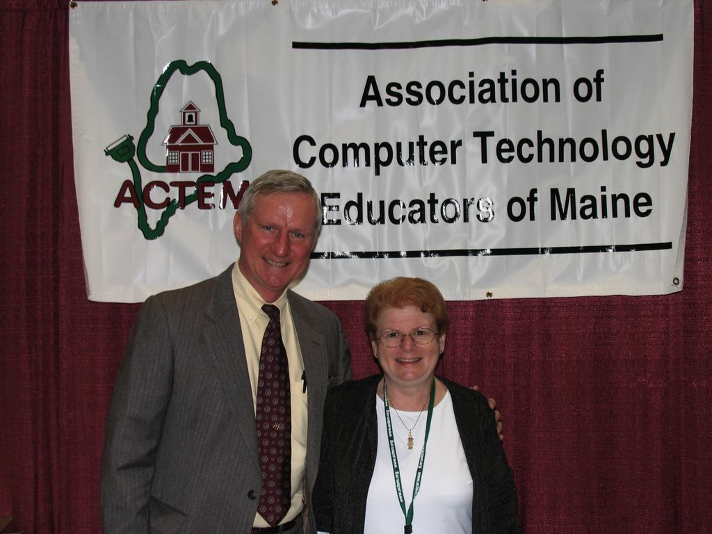 John Lunt and Betsy Caswell at the MAINEducation Conference.